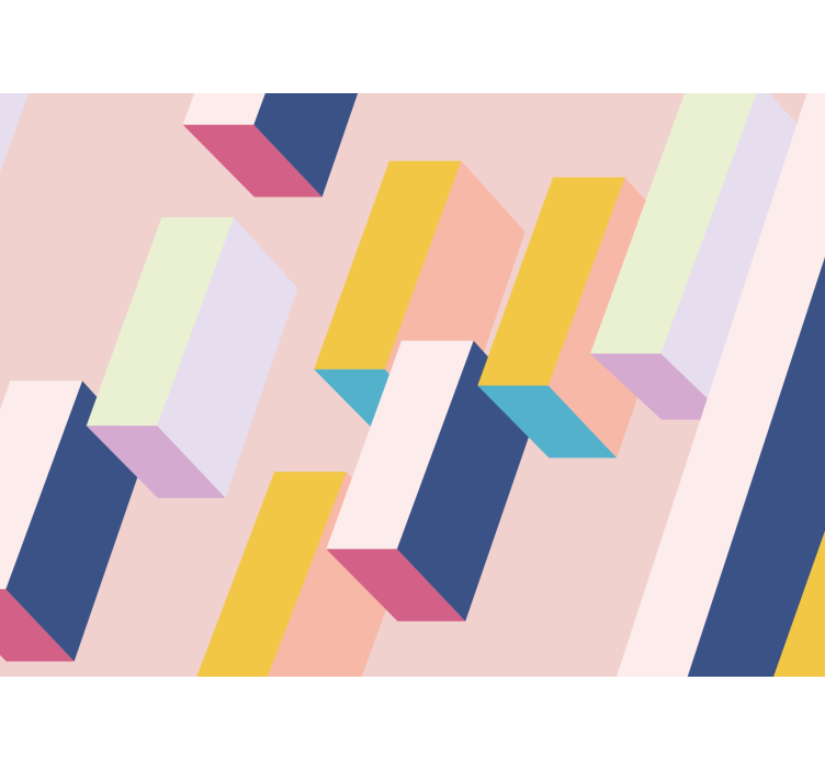 3d 기하학적 패턴 거실 벽 벽화 - TenStickers