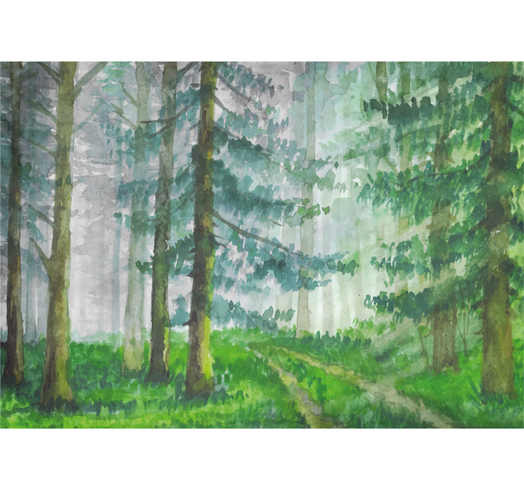 숲 벽 벽화 숲길 세부 묘사 - TenStickers