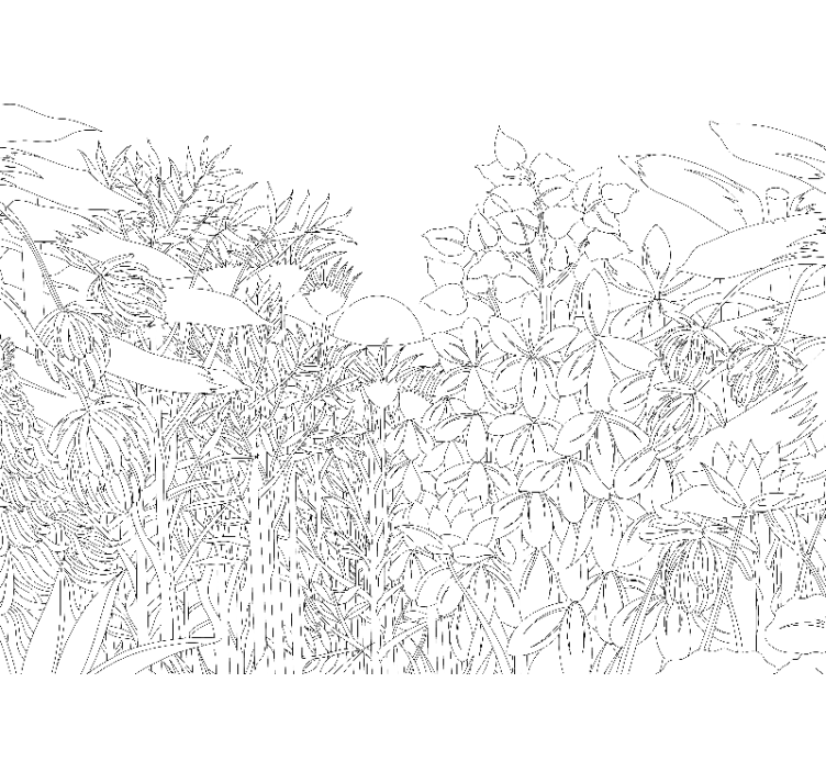 꽃 벽 벽화 꽃 자연 패턴 - TenStickers