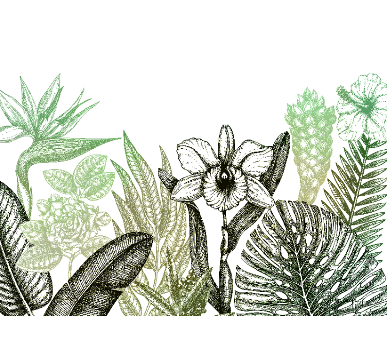 꽃 벽 벽화 식물학적 꽃 디자인 - TenStickers