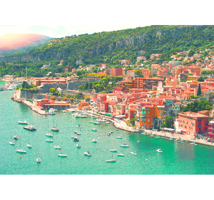 도시와 국가 벽 벽화 해변 마을 풍경 - TenStickers