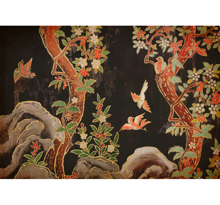 동물 벽 벽화 열대 새 장면 - TenStickers