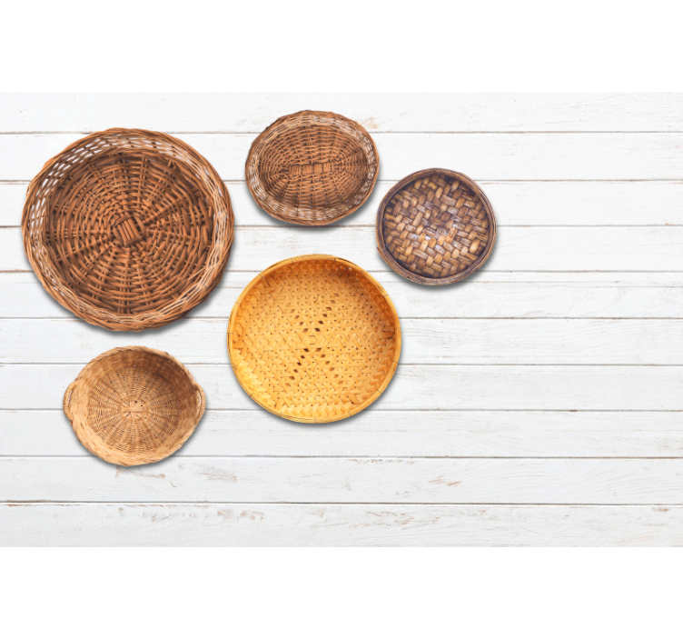 다른 질감과 패턴 벽 벽화 바구니 짜기 패턴 - TenStickers