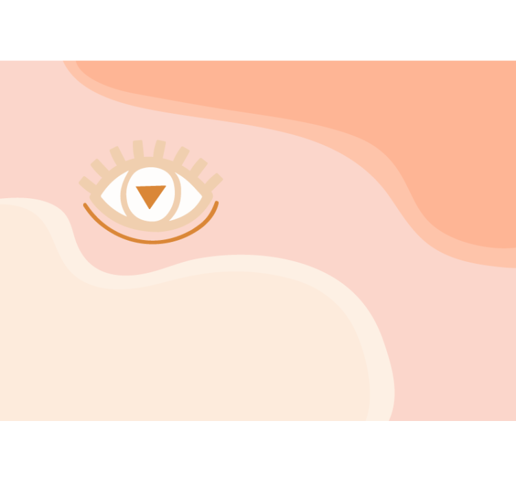 초록 벽 벽화 스타일화된 눈 디자인 - TenStickers