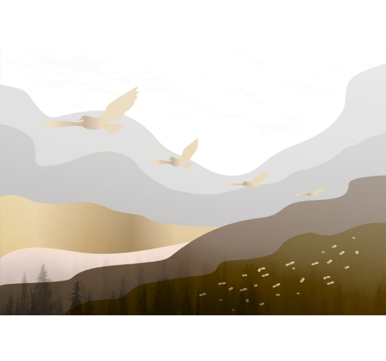 포토 뮤럴 자연 날아다니는 새 실루엣 - TenStickers