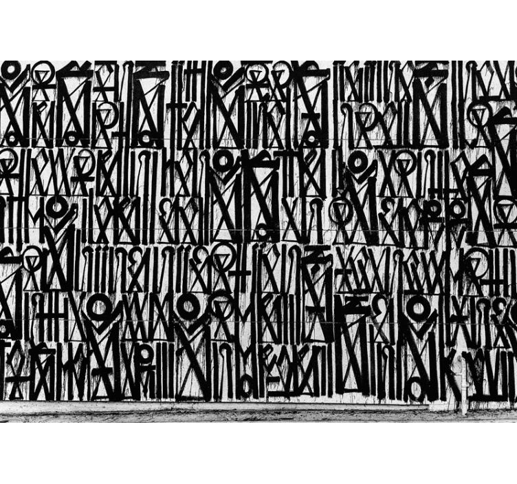 Murales de arte urbano 검은 추상 패턴 - TenStickers