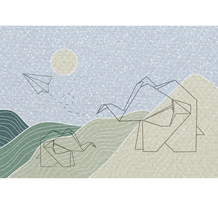 어린이 침실 벽 벽화 일본식 코끼리 디자인 - TenStickers