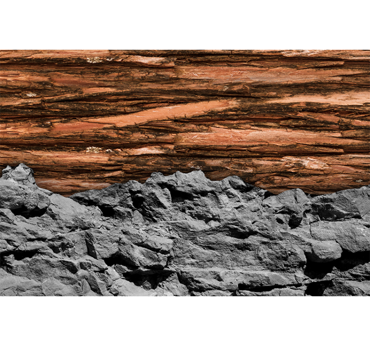 거실 벽 벽화 자연의 질감 층들 - TenStickers