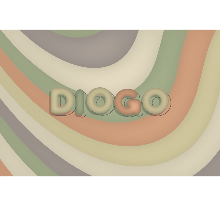 어린이 침실 벽 벽화 곡선 스트라이프와 이름 - TenStickers