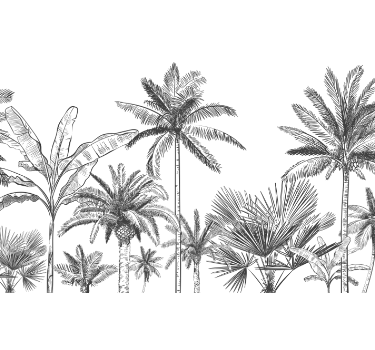 파노라마 배경 화면 정글 벽화 - TenStickers