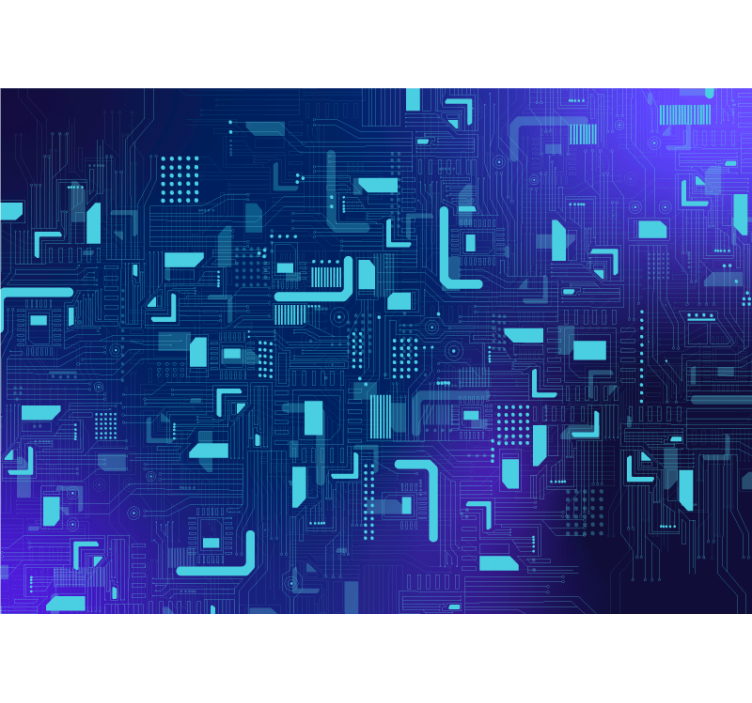 전자 회로 추상 벽화 - TenStickers