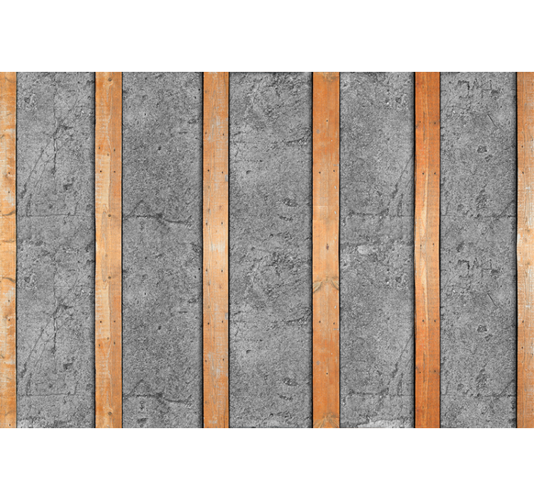 나무 효과 벽 벽화 목재 판자들이 콘크리트 위에 - TenStickers