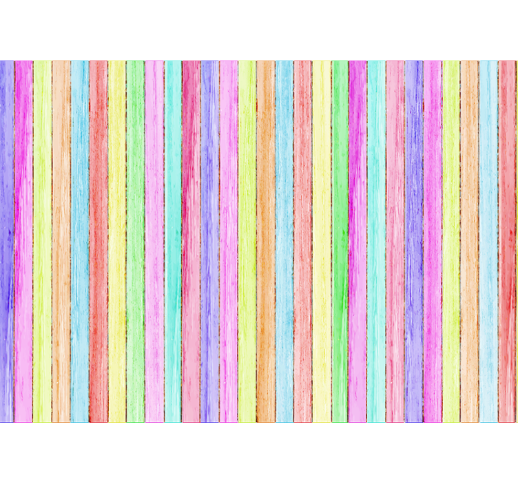 나무 효과 벽 벽화 컬러 나무 판자 - TenStickers