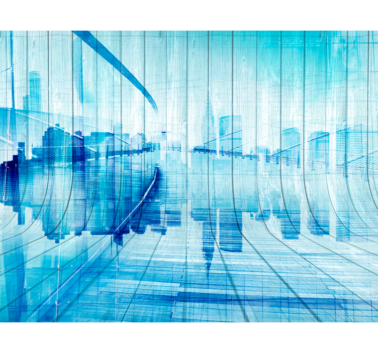 도시와 국가 벽 벽화 도시 스케치 파노라마 - TenStickers