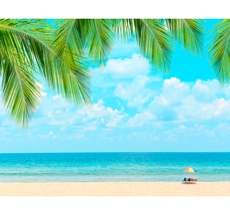 벽화 바다 열대 해변의 모습 - TenStickers