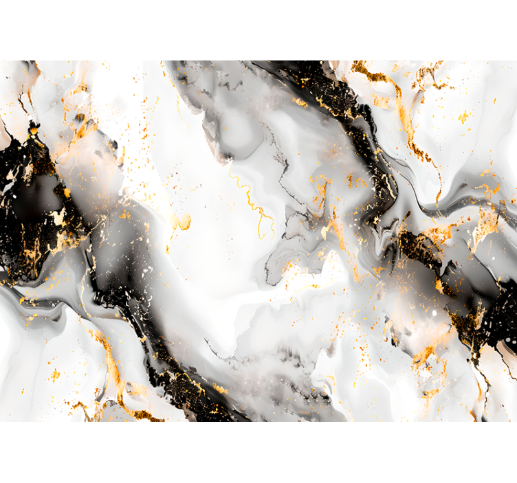 초록 벽 벽화 흑백 패턴 - TenStickers