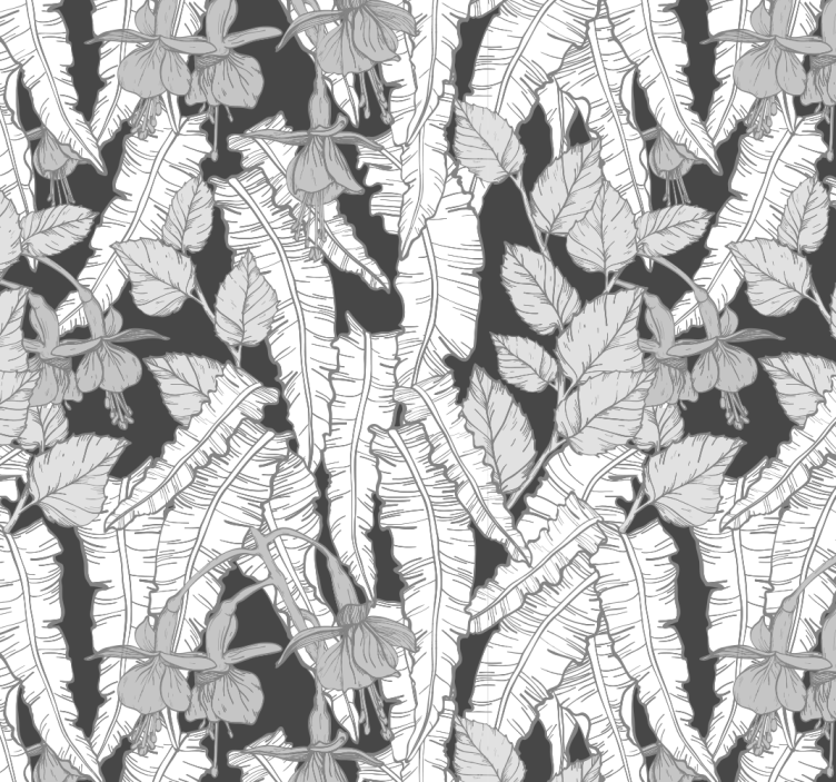 사무실 벽화 회색 열대우림 디자인 - TenStickers