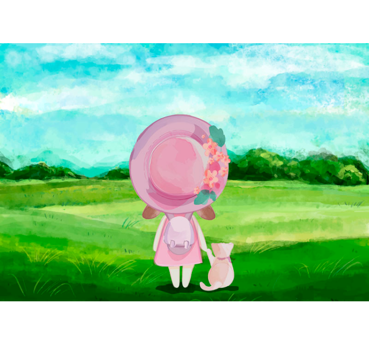 어린이 침실 벽 벽화 목가적인 환상 풍경 - TenStickers