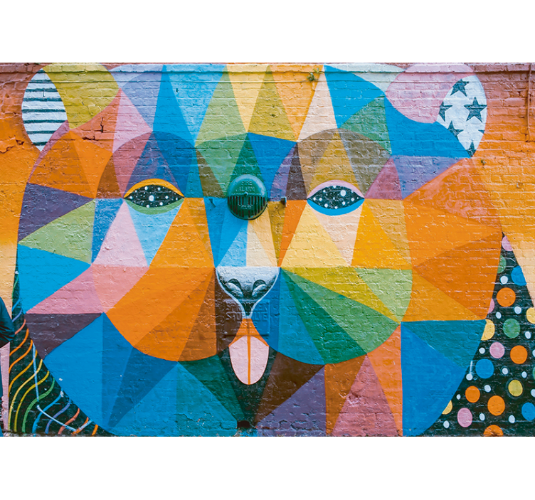 Murales de arte urbano 기하학적인 고양이 - TenStickers