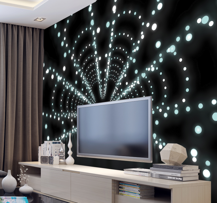 3d 효과 벽 벽화 추상적인 빛 버스트 - TenStickers