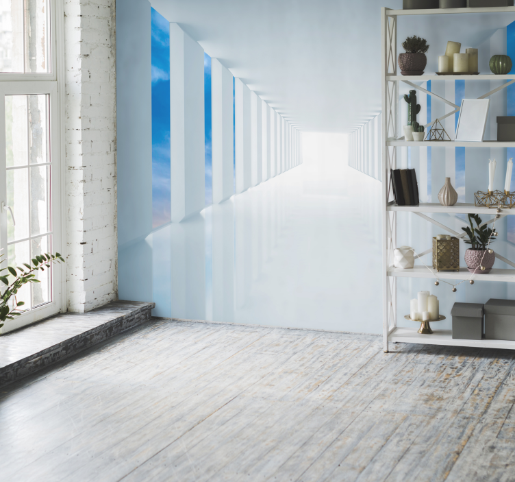 3d 효과 벽 벽화 착시 복도 - TenStickers