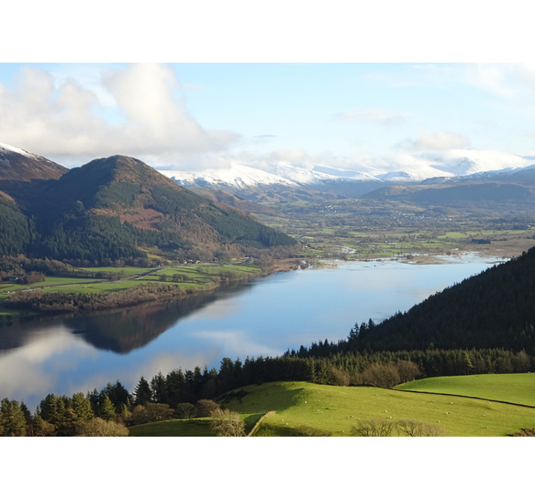 호수 벽 벽화 고요한 호수 풍경 - TenStickers