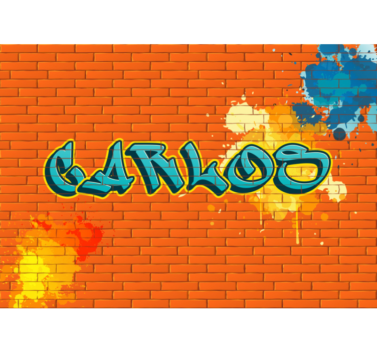 Murales de arte urbano 오렌지 벽돌 - TenStickers