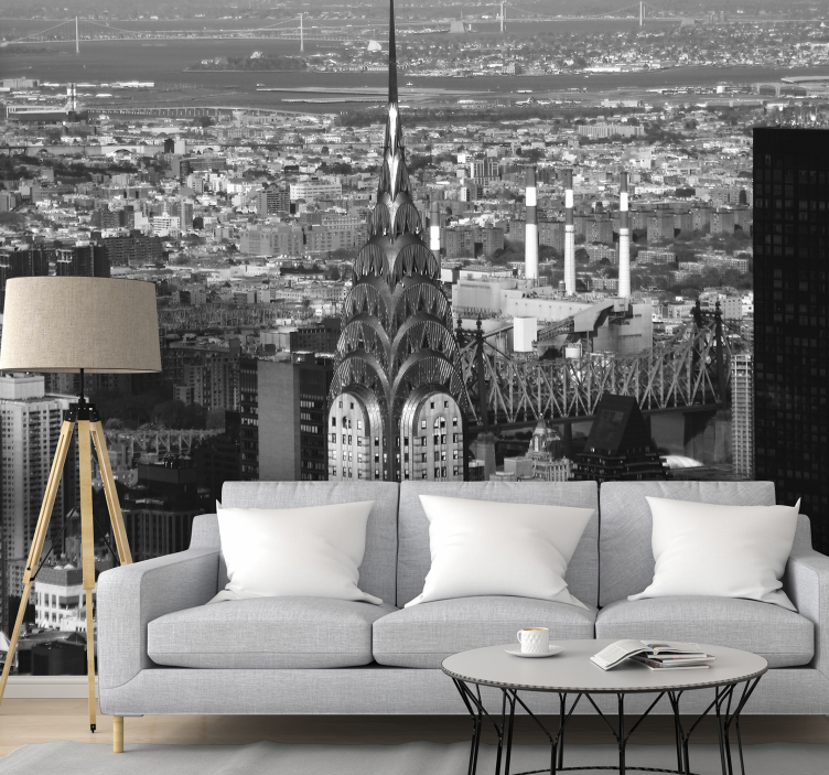 뉴욕 벽화 배경 화면 크라이슬러 빌딩 스카이라인 - TenStickers