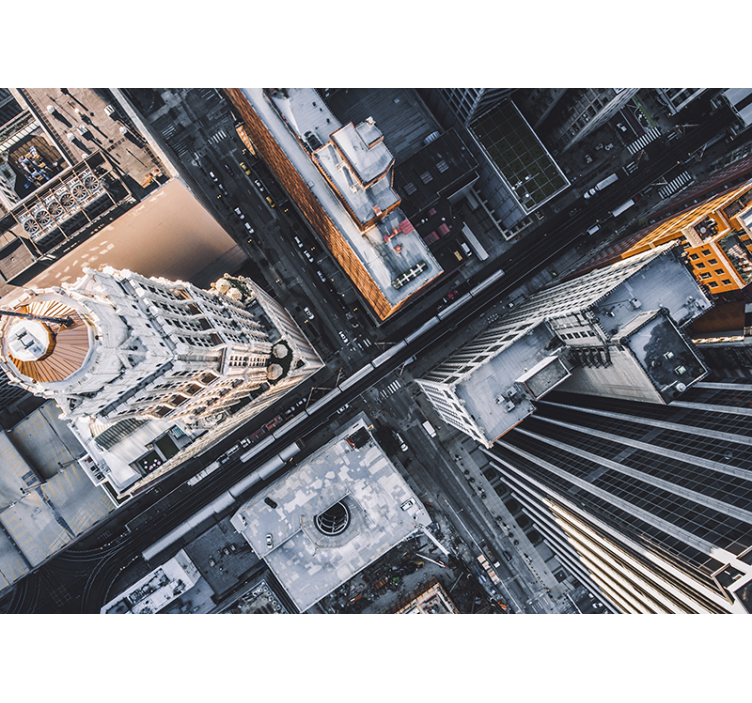 도시와 국가 벽 벽화 항공 도시 경관 뷰 - TenStickers