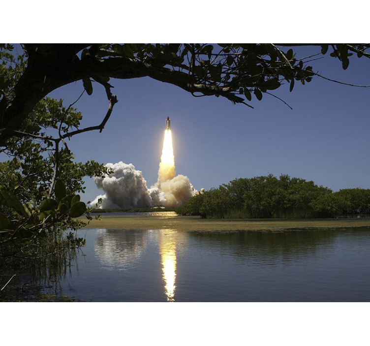 벽화 공간 로켓 발사 전망 - TenStickers