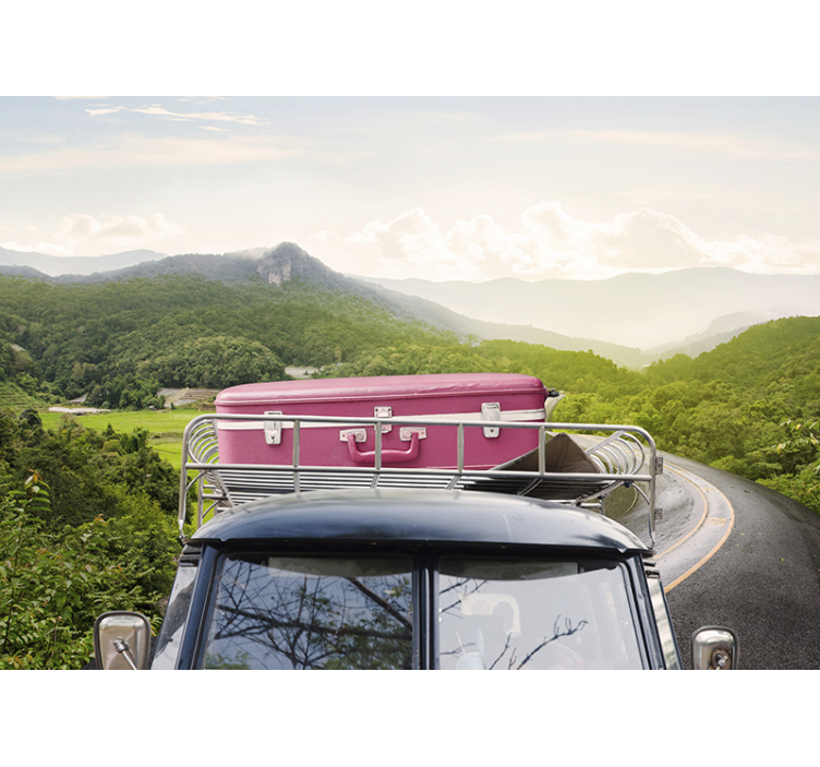 차량 벽 벽화 빈티지 여행가방 모험 - TenStickers