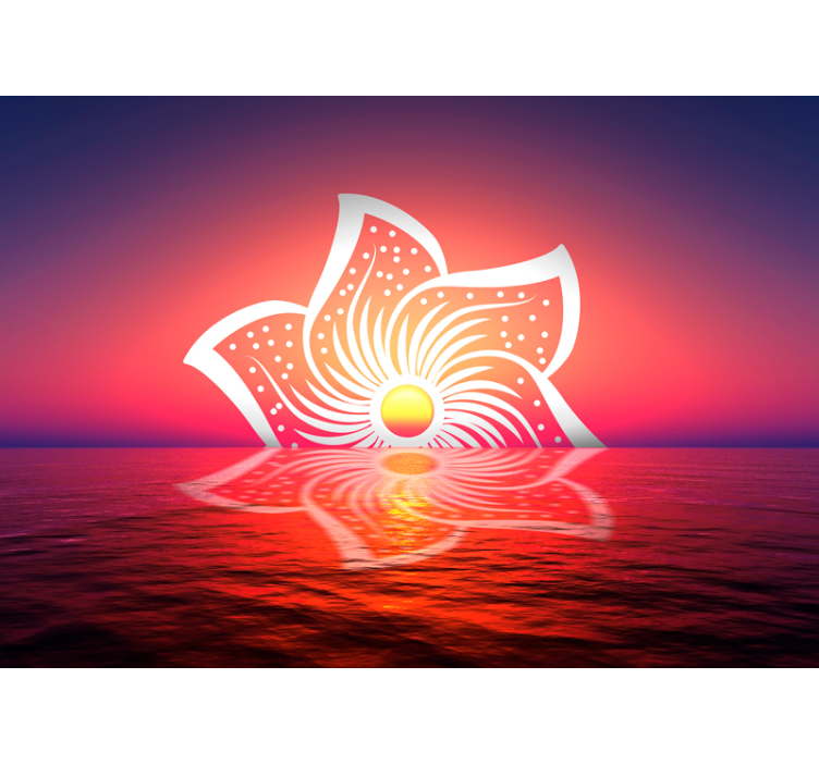 레스토랑용 포토벽화 히비스커스 선라이즈 디자인 - TenStickers