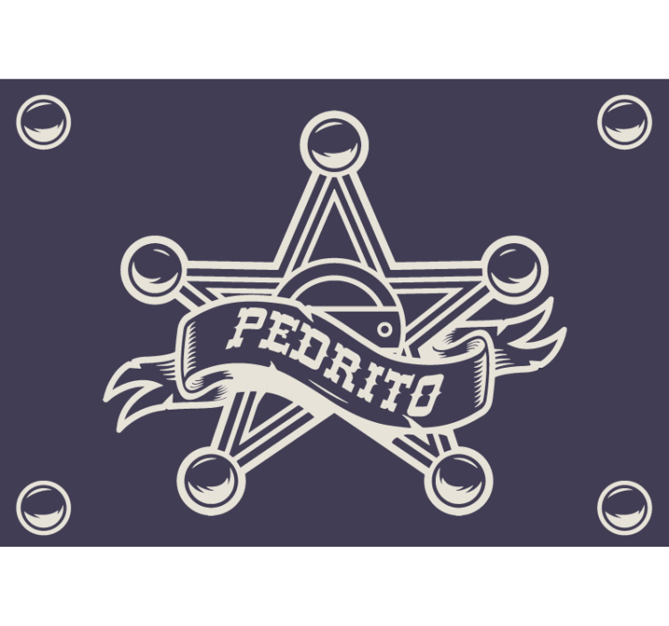 어린이 침실 벽 벽화 맞춤형 보안관 배지 - TenStickers