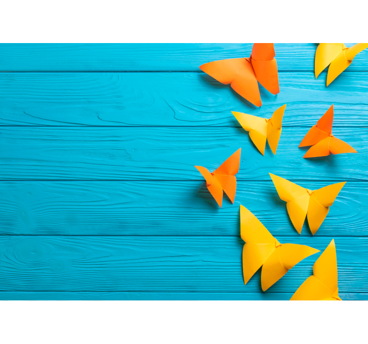 나무 효과 벽 벽화 화려한 종이 나비 - TenStickers