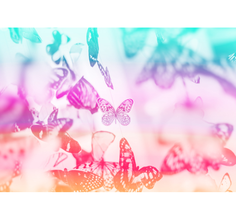 꽃 벽 벽화 나비 정원 풍경 - TenStickers