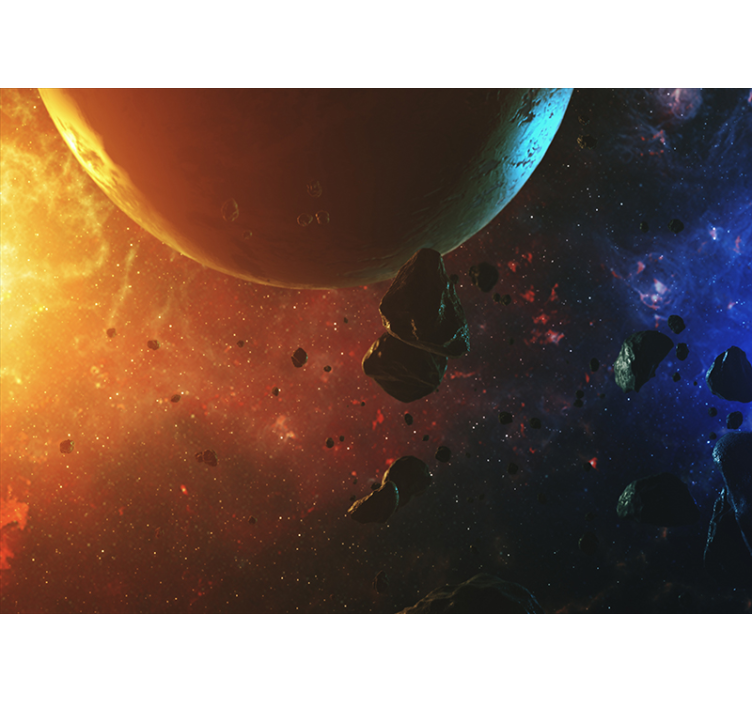 폭포가 있는 벽화 천상의 녹지 전시 - TenStickers