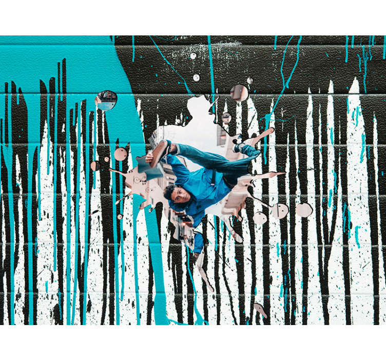 Murales de arte urbano 스케이트보드 역동적 액션 - TenStickers