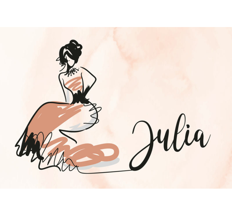 예술 벽화 우아한 패션 스케치 - TenStickers