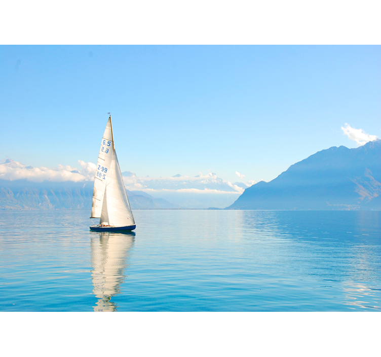 벽화 바다 수면 위 항해 - TenStickers