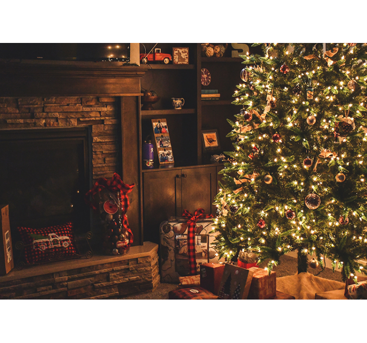 크리스마스 벽화 축제 트리 조명 - TenStickers