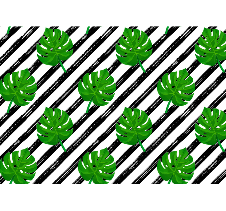 기타 벽면 벽화 열대 잎 패턴 - TenStickers