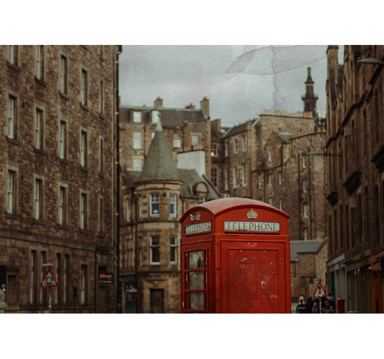 런던 벽 벽화 아이코닉 런던 전화박스 - TenStickers