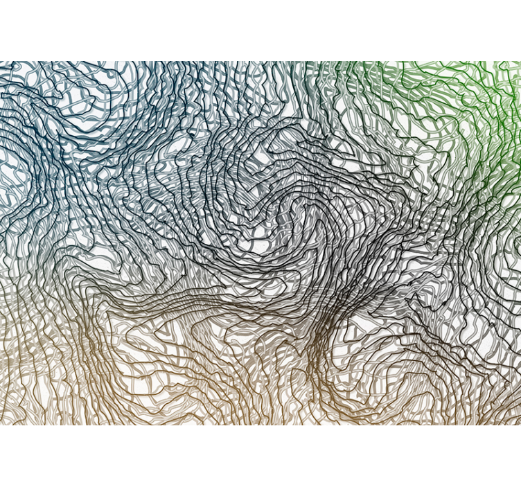 질감과 패턴 벽 벽화 유기적인 선 형상 - TenStickers