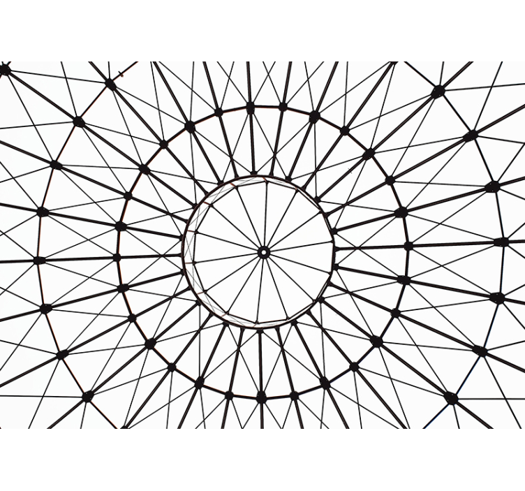 기하학적 배경 및 흰색 3d 벽 벽화 - TenStickers