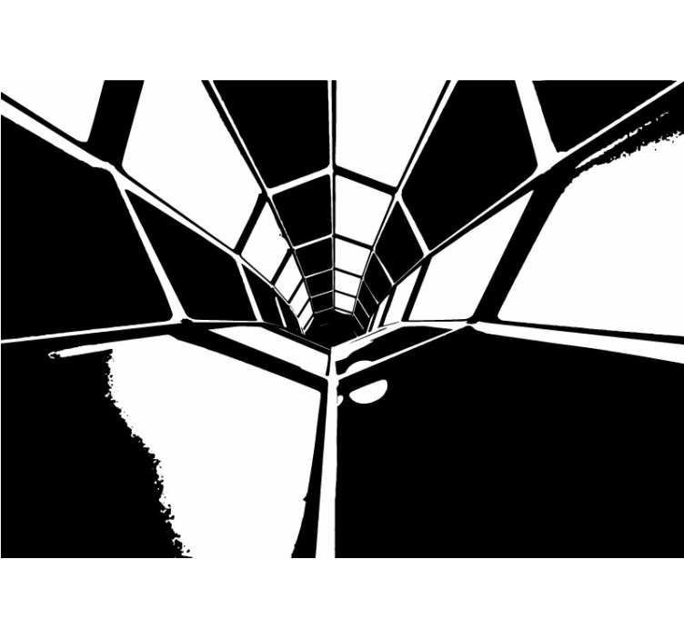 초록 벽 벽화 기하학적 관점 - TenStickers