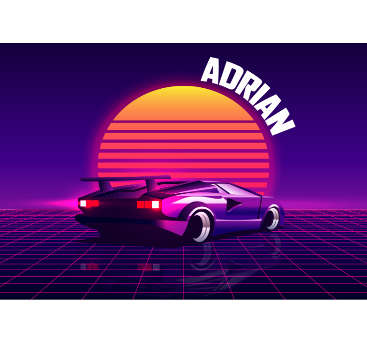 차량 벽 벽화 레트로 레이싱카 - TenStickers