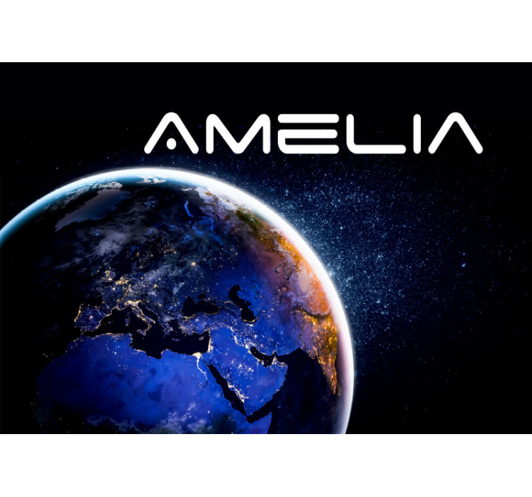 벽화 공간 지구본과 별 - TenStickers