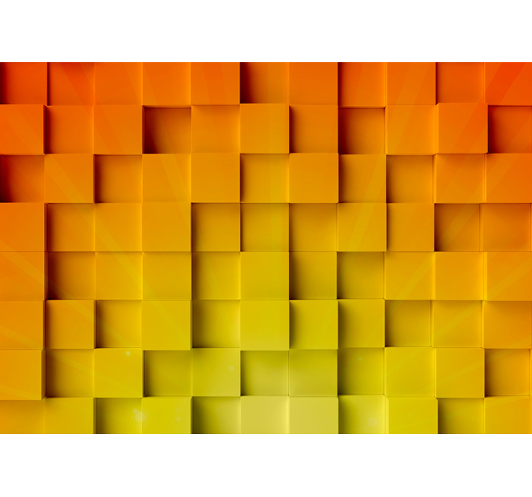 질감과 패턴 벽 벽화 기하학적 큐브 모티프 - TenStickers