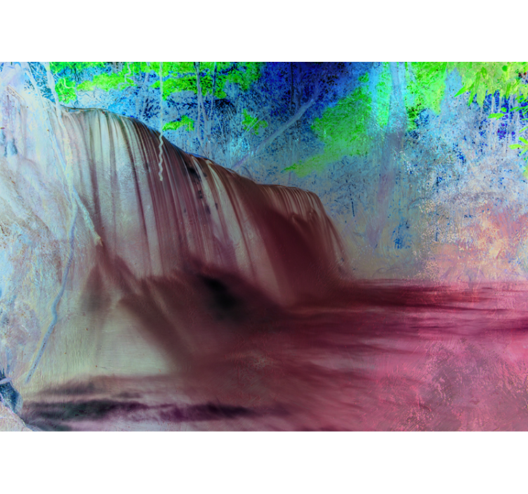 폭포가 있는 벽화 고요한 폭포 풍경 - TenStickers