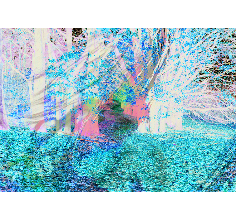 도로 자연 벽 벽화와 단풍 숲 - TenStickers